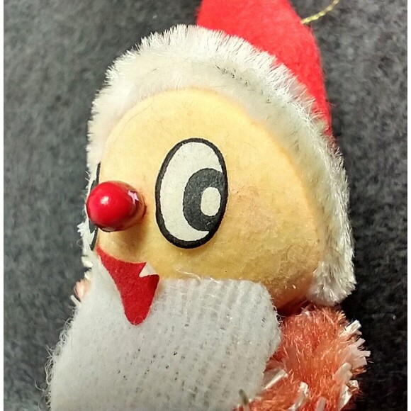 Vintage Santa Elf Flocked MCM Chenelle "Berry Nose" Ornament - Picture 2 of 10